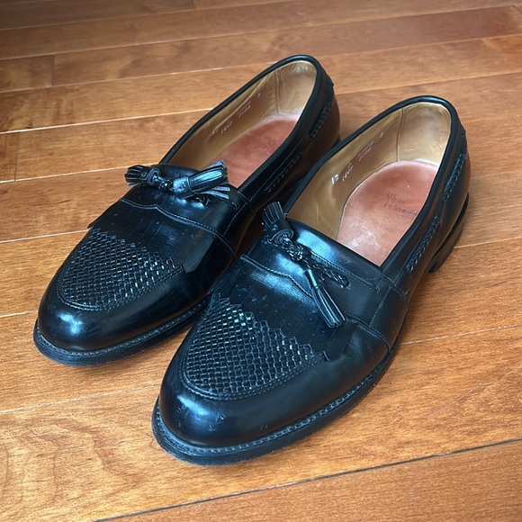 Allen Edmonds Cody Men\'s Black Woven Leather Tassel Loafers Size 12 D main image 6